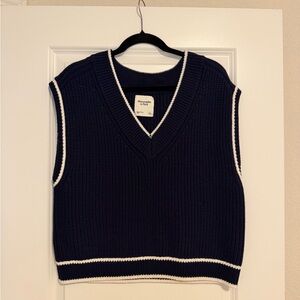 Abercrombie & Fitch Navy V-Neck Sweater Vest